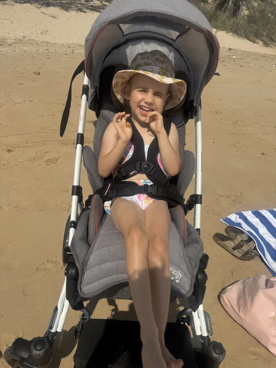 Adeline and family at the beach in Broome, Western Australia